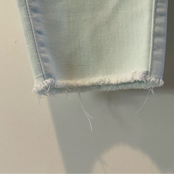 Paige Verdugo Crop Skinny Straight Leg Mid-rise Mint Green or Blue Jeans; 27 - Picture 8 of 9